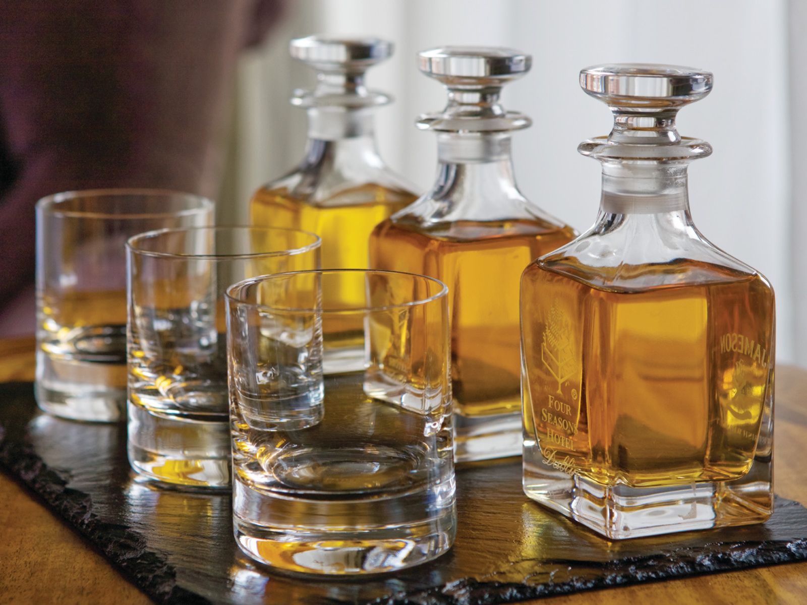 Whiskey Decanters and Rocks Glasses